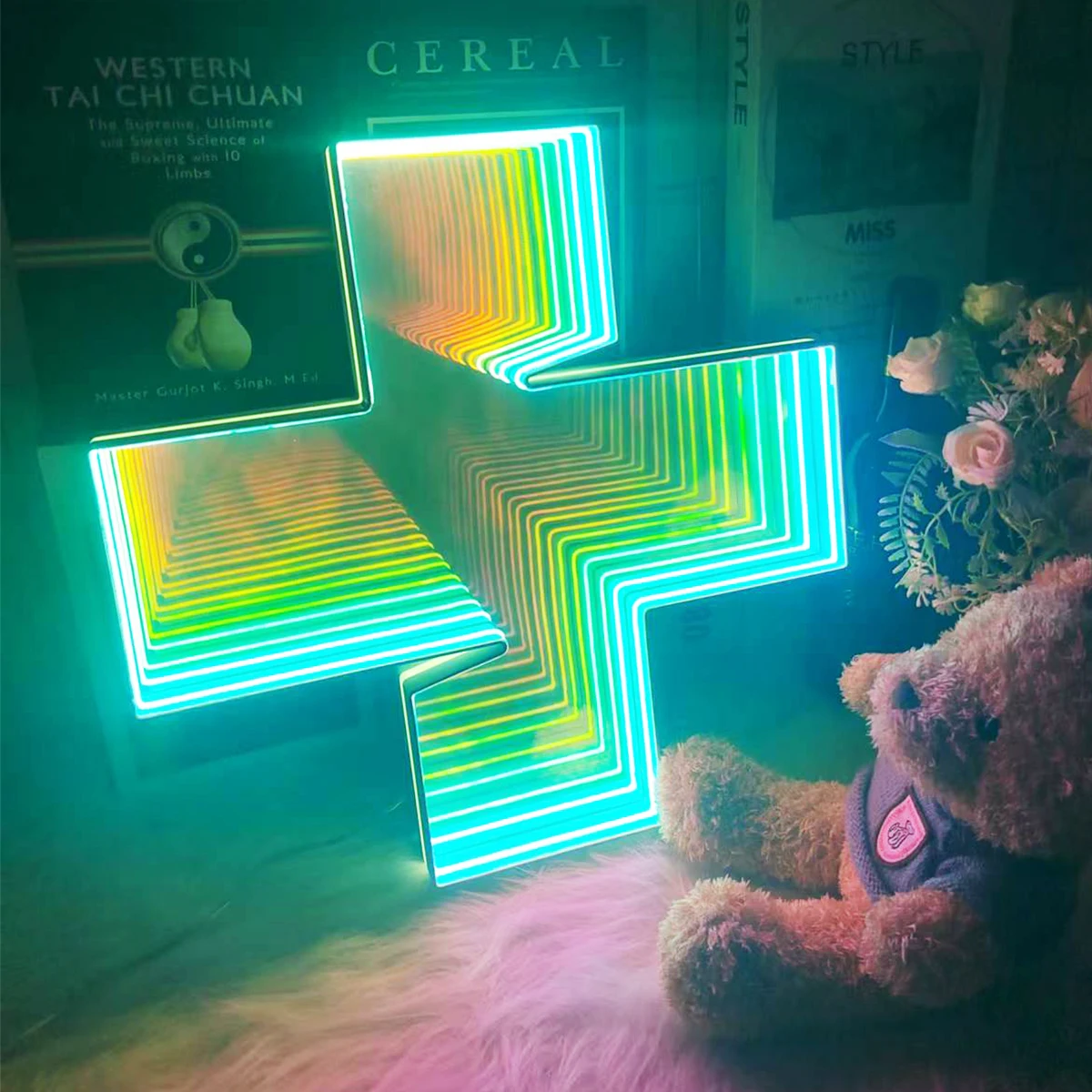 Пользовательский логотип 3d вывеска светодиодное круглое зеркало бесконечное зеркало акриловый неоновый свет тысяча слоев abyssmirror украшение для спальни