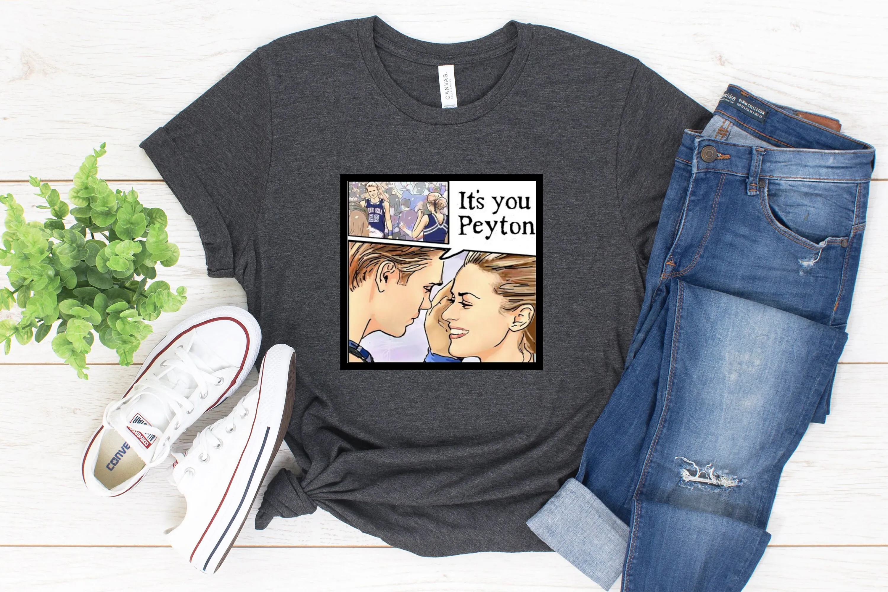 Футболка One Tree Hill It s You Peyton Art OTH и Lucas из плотного хлопка