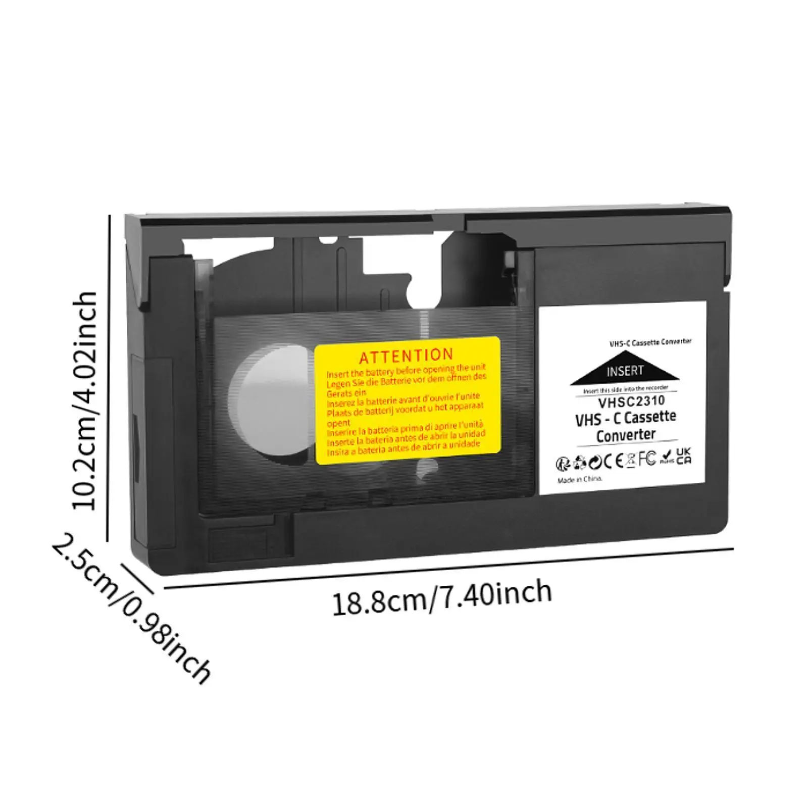 Кассетный адаптер VHS C 12 мм Svhs Svhs-c в VHS Ленты VHS в цифровое преобразование для видеокамер Не подходит для MinidvHi8 (art.: 3920cc0dc2689) - 3920cc0dc2689