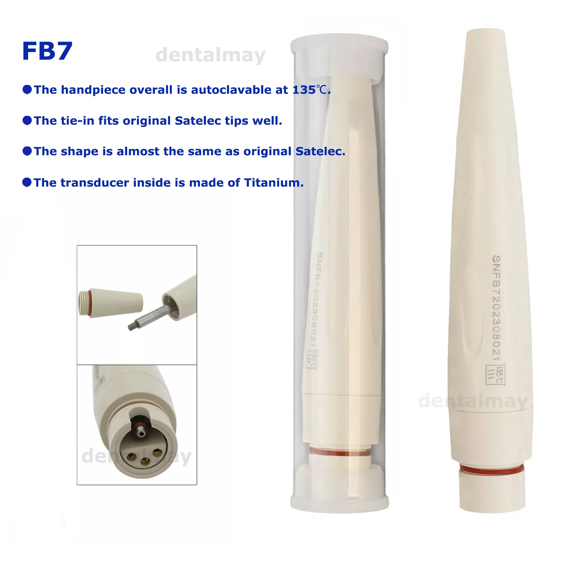 Baiyu Dental Satelec ACTEON Suprasson P5 Newtron для ультразвукового скалера, наконечник FB7, автоклавируемый
