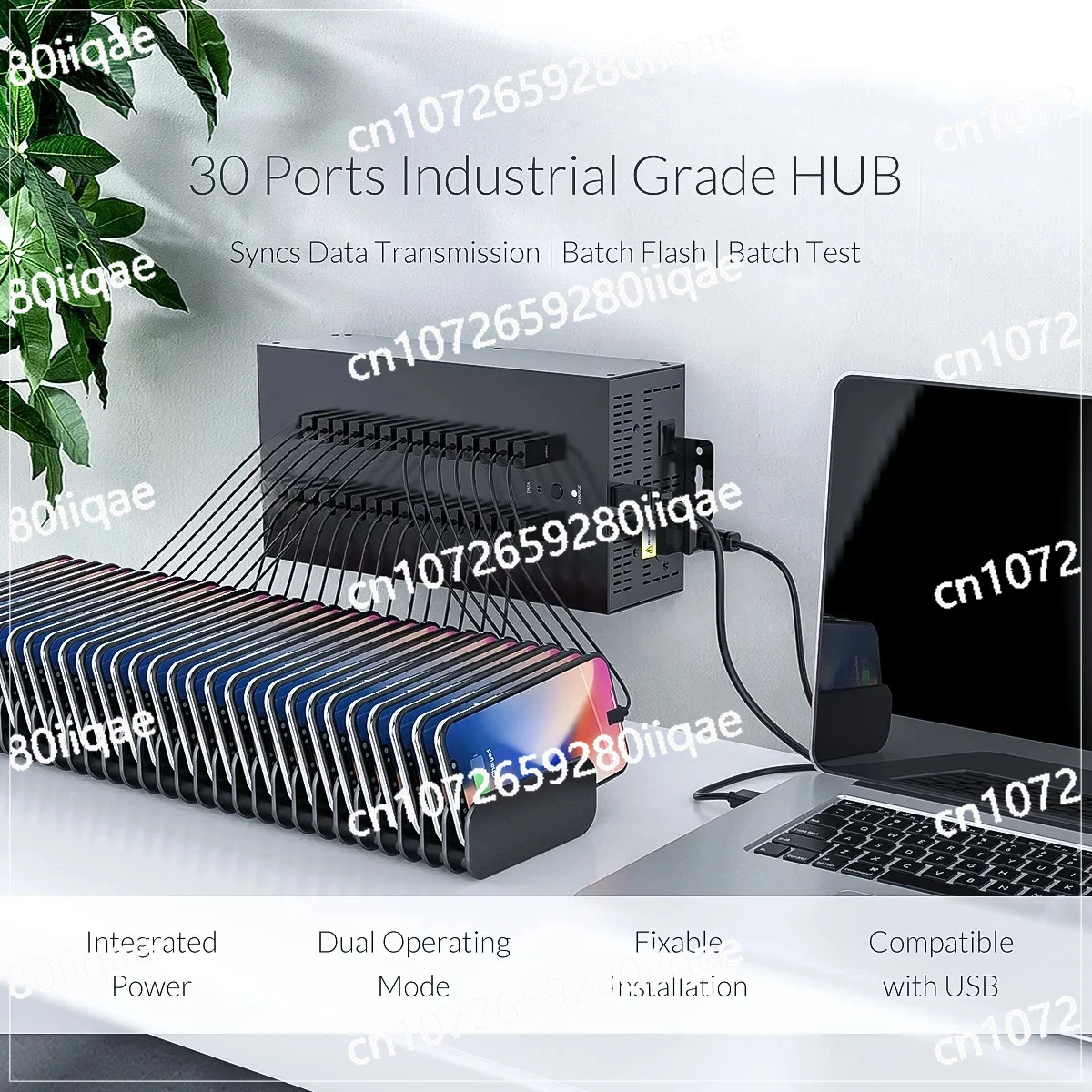30-портовый промышленный концентратор USB2.0 для совместимого устройства чтения карт U-диска, тест данных, репликация партии (art.: 3920d15970fdb) - 3920d15970fdb