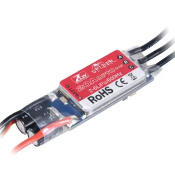 ZTW Spider 30A OPTO SimonK Бесщеточный Регулятор скорости ESC Spider 20A 30A 2-6S HV 600 МГц для самолета Fixwing Racing FPV Drone