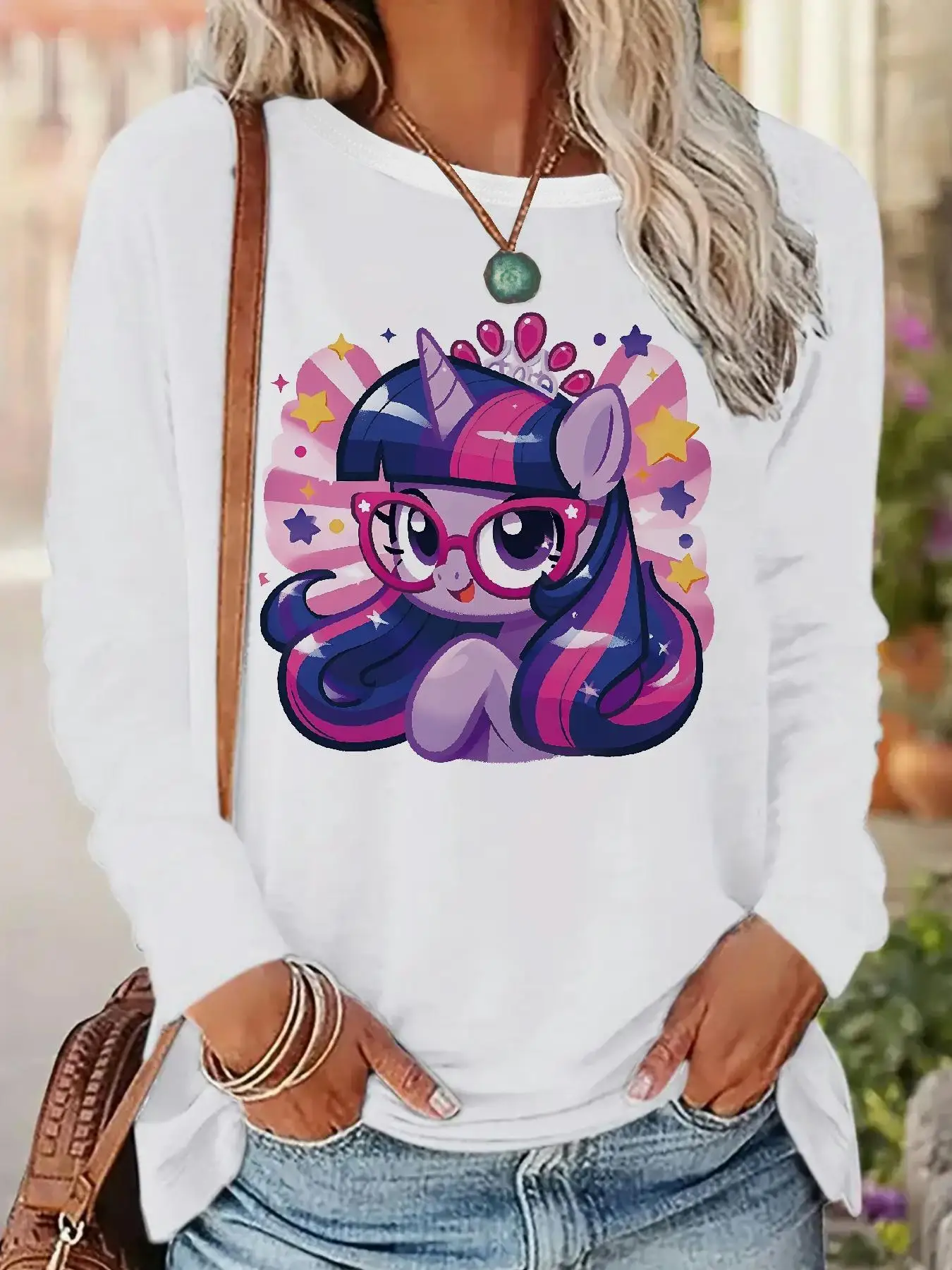 Футболки с длинными рукавами MY LITTLE PONY M2624 (142) для весны и лета, 95% полиэстер + 5% эластан, для повседневной носки и занятий спортом.