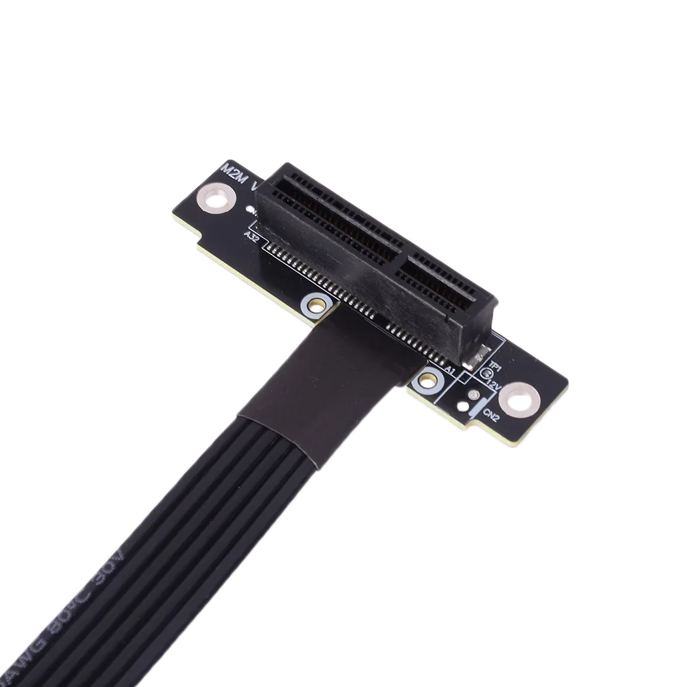 Фото PCIe 4.0 X1 to X4 Extension Cable Right Angle Female Adapter for NVMe SSD LAN USB Cards - Closed Port 90 Degree up Bend №3