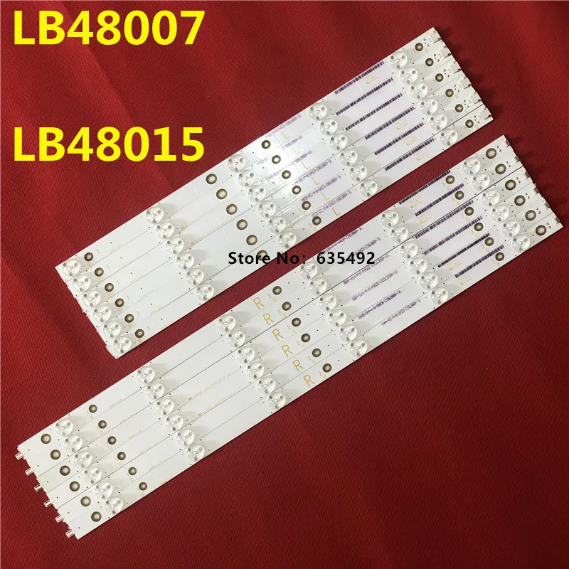 Новые 5 комплектов светодиодных лент для LB48007 LB48015 GJ-DLEDII P5-480-D611-V6-L/R LE48D1452/20 48PFG5100 48PFG5000 48PFT4100 48HFL5130/T3