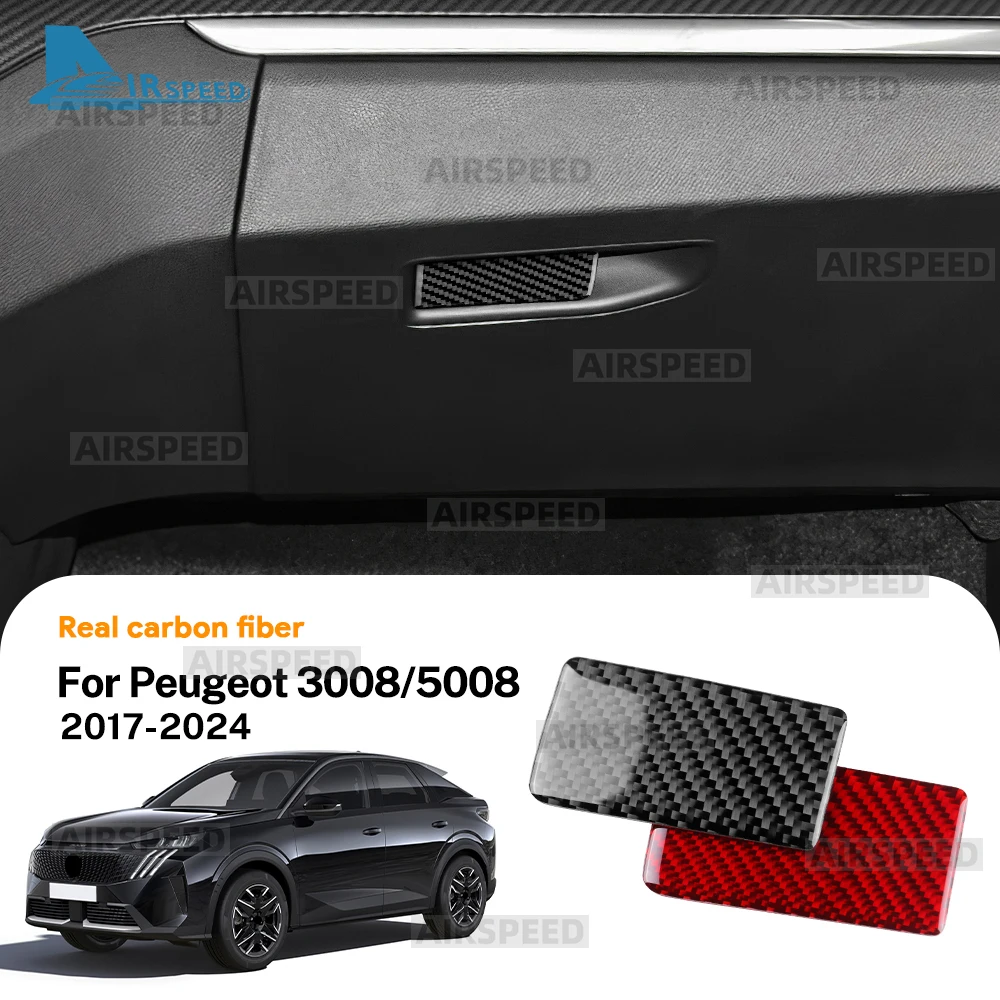 Настоящая мягкая наклейка из углеродного волокна для Peugeot 3008/5008 ICEV PHEV 2017 2018 2019 2020 2021 2022 2023 2024 автомобильный перчаточный ящик для второго пилота