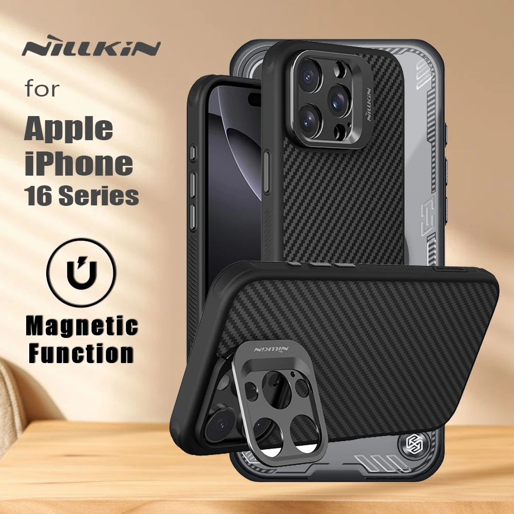 Чехол NILLKIN для iPhone 16 Pro Max/16 Pro CarboProp, магнитный адаптивный объектив Magsafe, высококачественная задняя крышка для защиты камеры