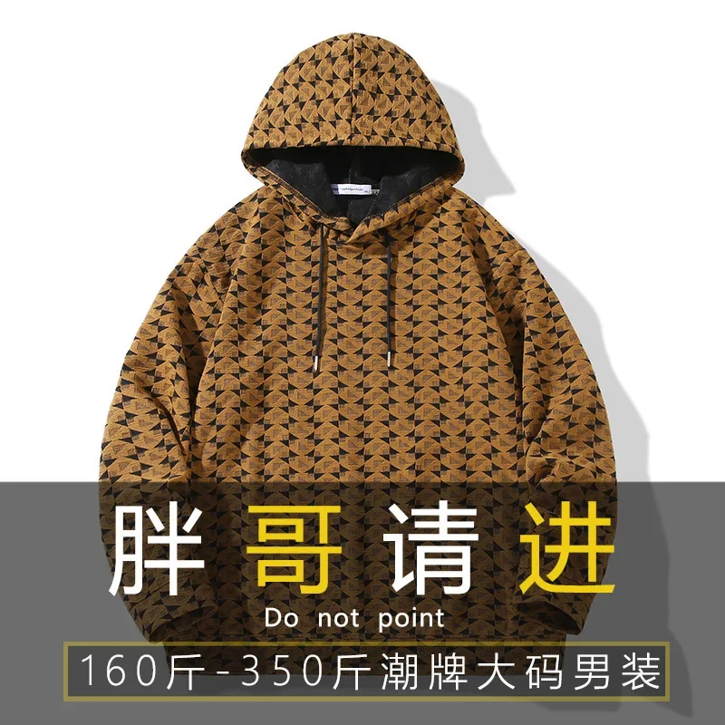 Мужская винтажная Толстовка в клетку, размеры до 10XL