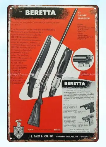 1954 JL Galef & son shotgun Minx будка пистолет металлический жестяной знак