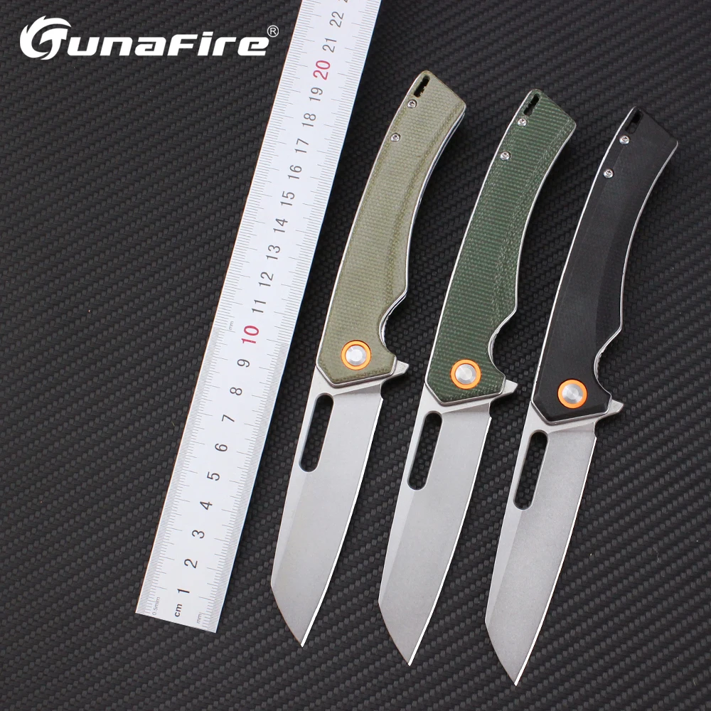 Складной нож Tunafire TF057 D2, карманный клинок из льняного волокна с ручкой для отдыха на открытом воздухе, походов, самообороны, рыбалки, повседневные инструменты для мужчин