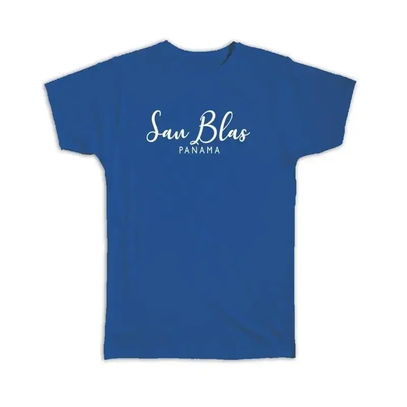 Панама San Blas Cursive Typography, сувенирная футболка для путешествий на тропическом пляже