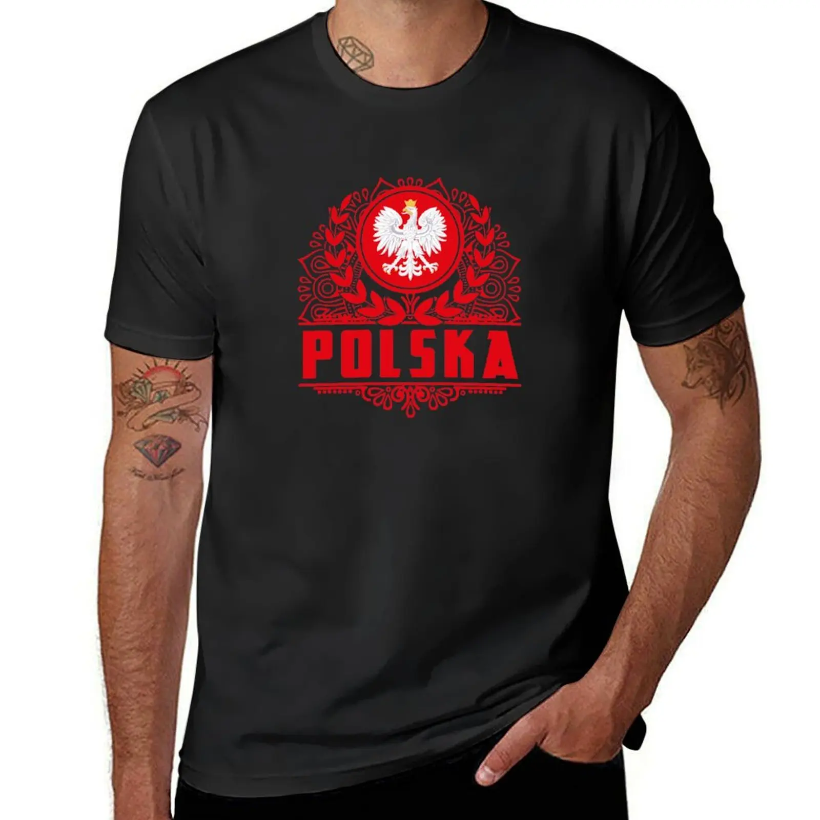 Футболка Polska Польша Мандала, футболки с рисунком рэпера, милые топы, мужские футболки