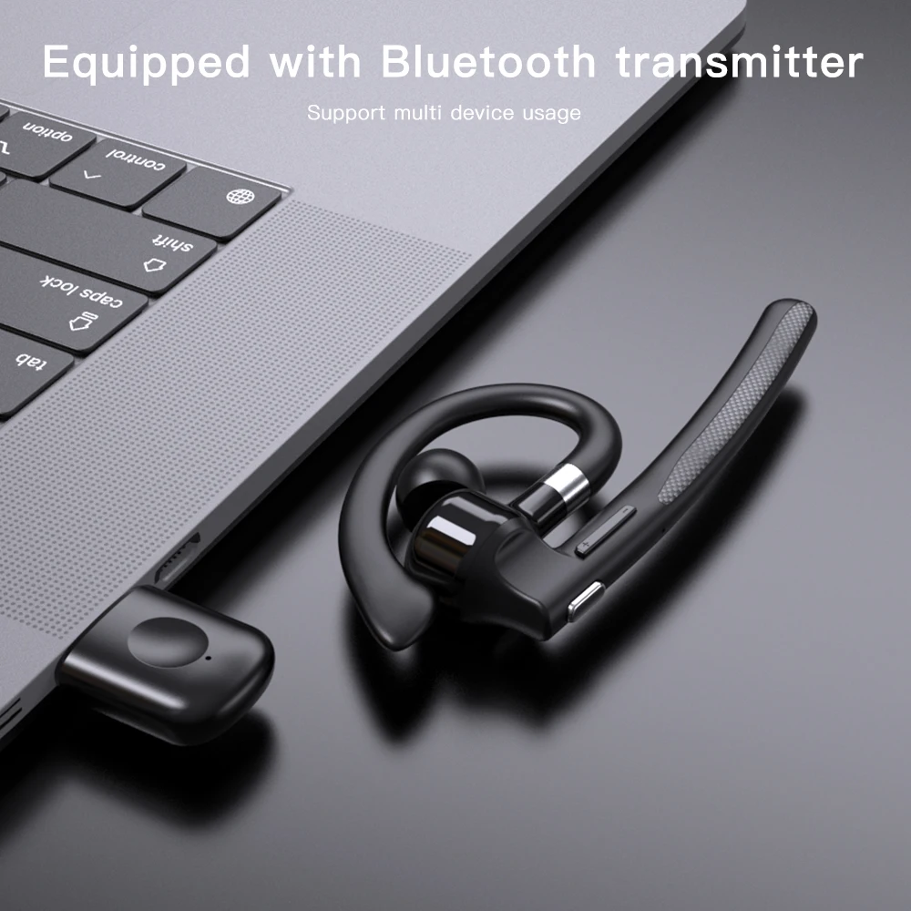 Фото Bluetooth-наушники 5,4, стереогарнитура с шумоподавлением, беспроводная деловая гарнитура с микрофоном ENC для всех смартфонов №3