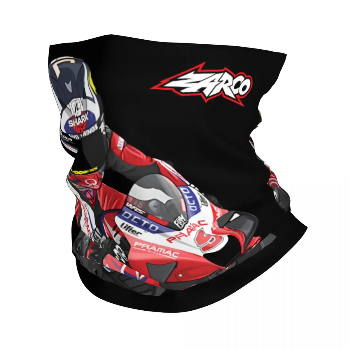 Бандана для мотокросса с принтом Johann Zarco, 5 предметов, унисекс, для взрослых