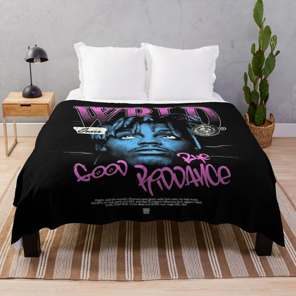Одеяло Juice WRLD Halftone, туристические одеяла, украшения для диванов, большие одеяла для сна