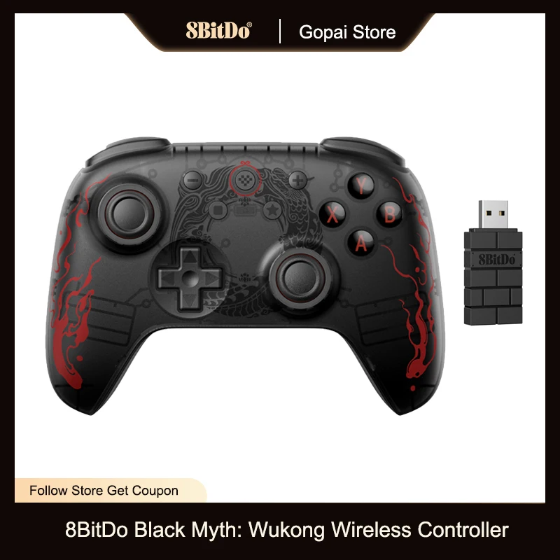8bitdo Ultimate 2C черный Миф: беспроводной игровой контроллер Wukong для ПК, Windows 10, 11, Steam Deck, Raspberry Pi, Android