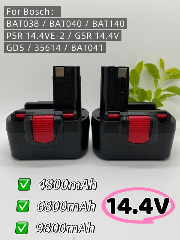 Фото Bottool-Power Tool Аккумулятор для Bosch, 4800 мАч, 6800 мАч, 14,4 В, BAT038, BAT040, BAT140, PSR 14,4VE-2, GSR 14,4 В, GDS, 35614, BAT041 №3