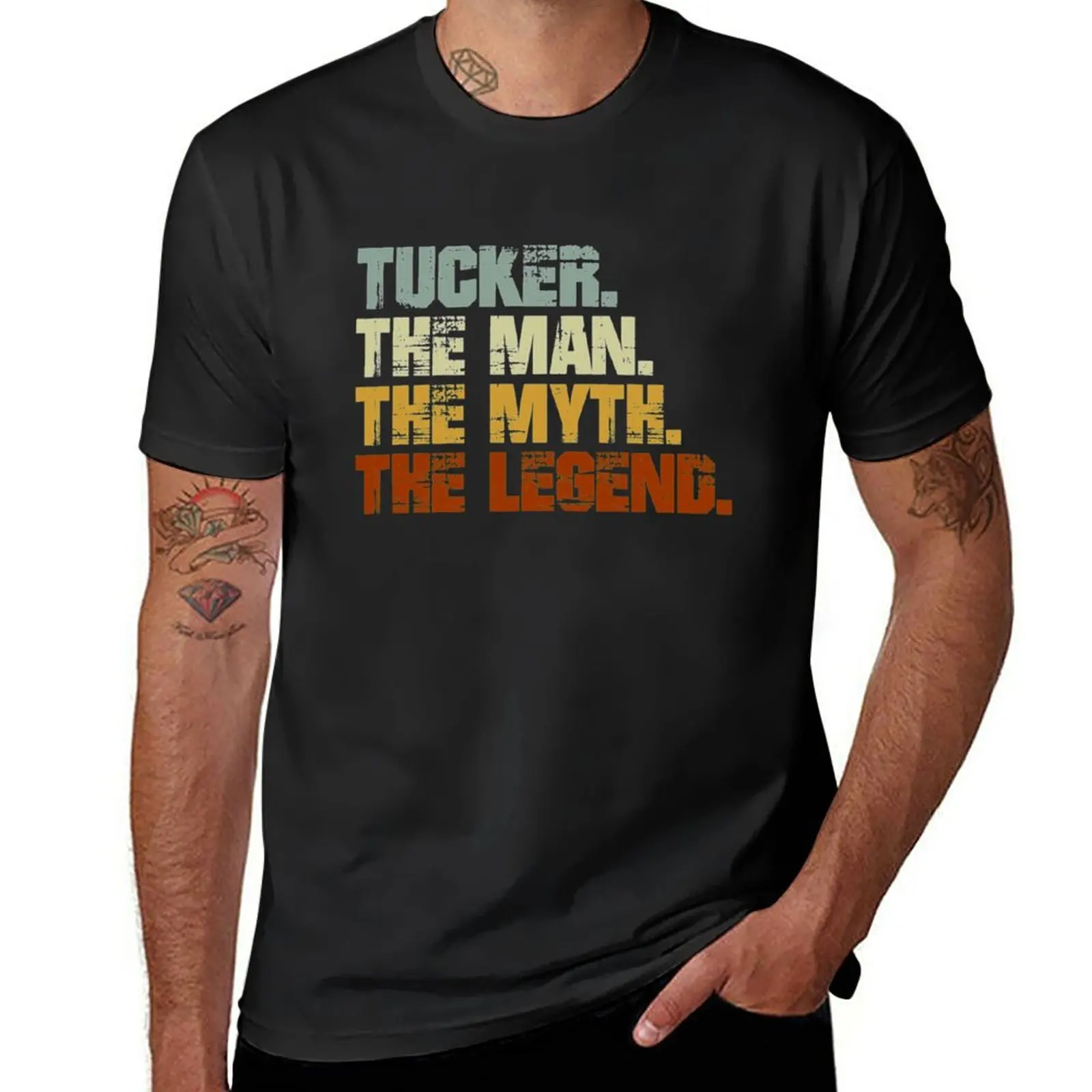 Новинка, футболка Tucker The Myth The Legend, аниме одежда, кавайная одежда, футболка, короткая мужская футболка