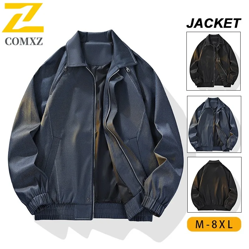COMXZ M 8XL Мужская куртка больших размеров с отложным воротником Джинсовое пальто Свободная модная корейская мужская одежда больших размеров Цена 119