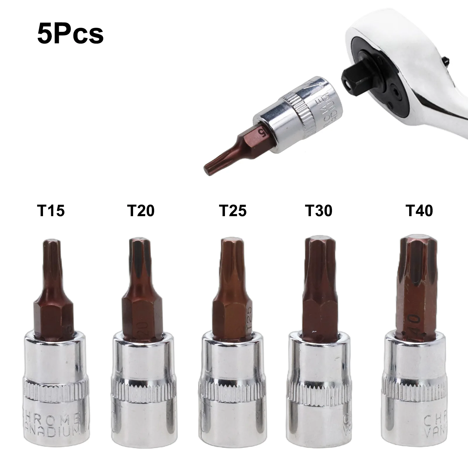 5 шт. отвертки Torx 1/4 дюйма, инструменты с торцевой головкой T15/T20/T25/T30/T40, металлическое оборудование, ручные инструменты, детали, аксессуары