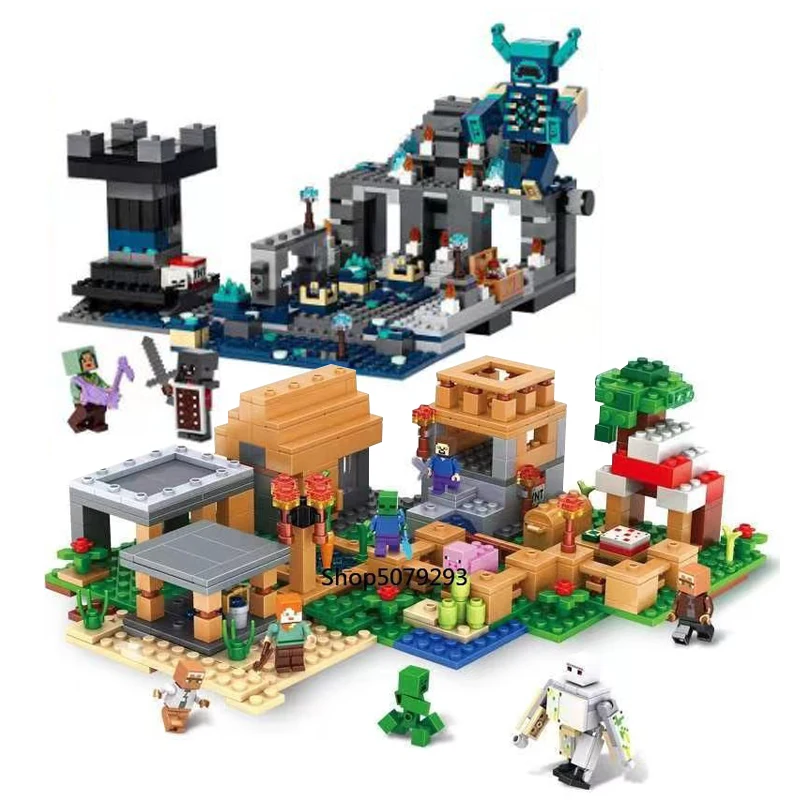 My world The Redstone Battle The Deep Dark Battle Town Tree House, строительные блоки, игрушки для детей, рождественский подарок