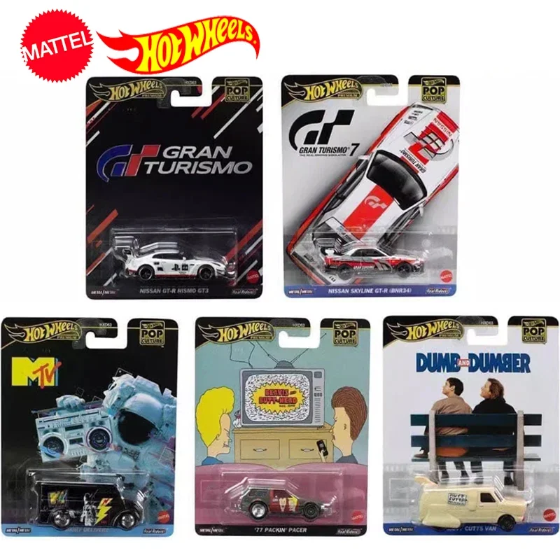 Оригинальная игрушка Hot Wheels Premium Car Pop Culture для мальчика 1/64 литый под давлением Nissan Skyline Nismo GT-R Pickin Pacer Mutt Cutts Van Dairy