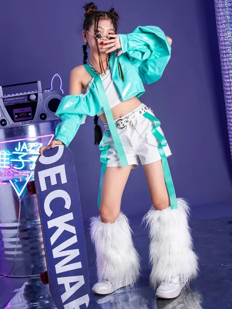 K-PoP Одежда, детская модная одежда для джазовых танцев, модель для девочек, подиумный костюм, комплект, крутая детская одежда на осень и зиму Одежда для сцены и танцев