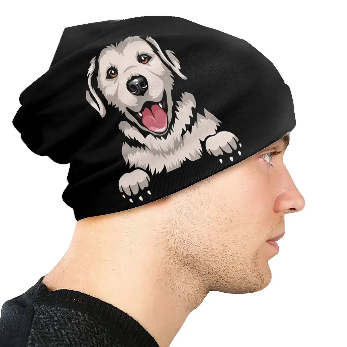 Фото Peeking Dog Russell Terrier Skullies Шапки Шапки Kuvasz Тонкая шляпа Спортивные спортивные шапки с капюшоном для мужчин и женщин №4