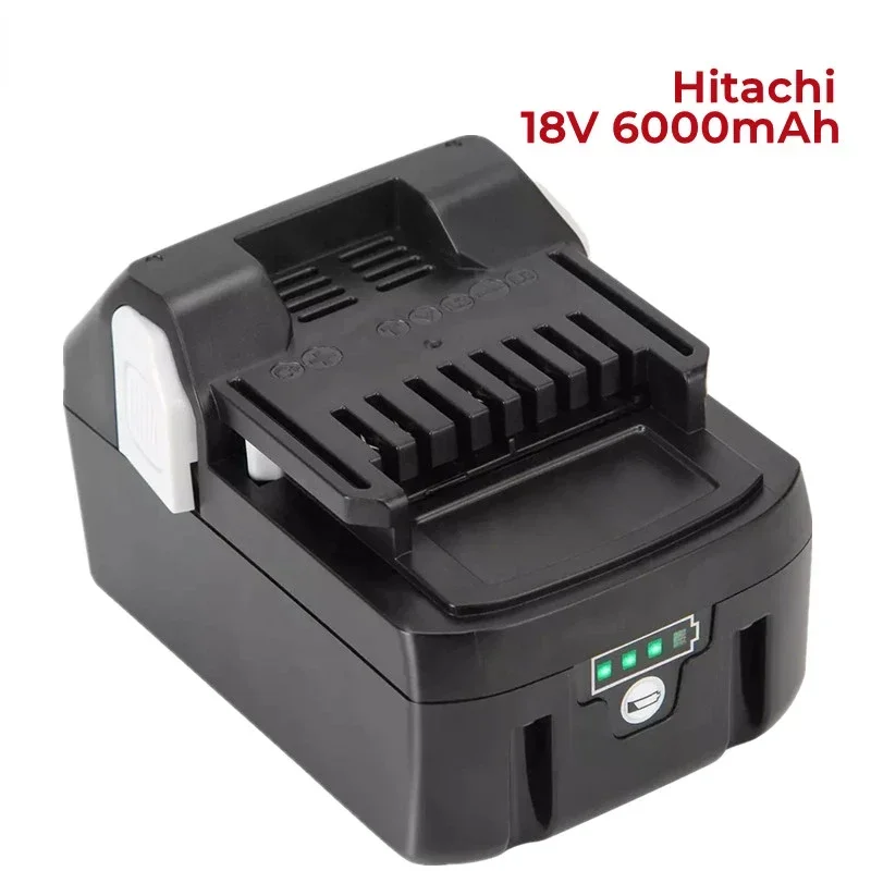 18V 6000mAh Lithium-ionen-akku Akku-bohrschrauber Werkzeug akku для Hitachi BCL1815 EBM1830 BSL1840 Аккумулятор светодиодный-зеige