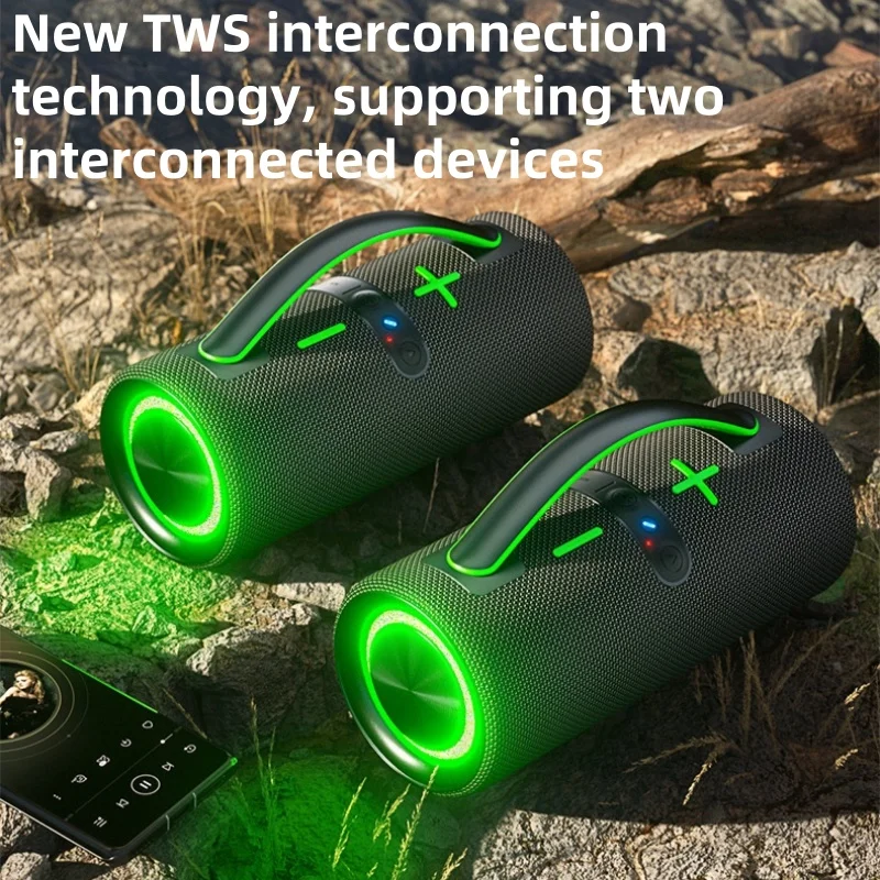 Новый беспроводной Bluetooth-динамик, уличный тканевый водонепроницаемый портативный сабвуфер с RGB-подсветкой, игровой аудио-динамик Harman Bluetooth (art.: 3920cbe4d461b) - 3920cbe4d461b