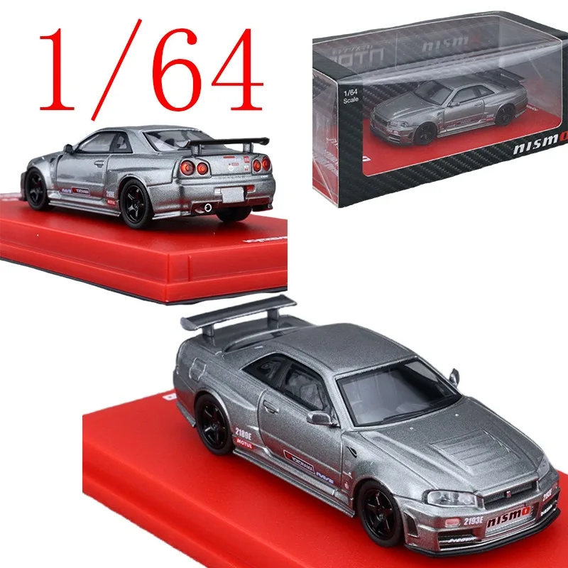 KS Литая под давлением масштаб 1/64 Nissan, модель автомобиля из сплава Nissan GT-R NISMO BNR34 CRS MOTN, игровые транспортные средства, игрушки для мальчиков, подарок, оригинальная коробка