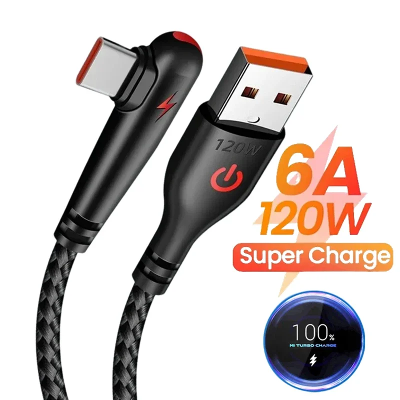 USB-кабель для быстрой зарядки Huawei Mate 60 50 40 P60 P50 Honor Xiaomi Redmi POCO, 120 Вт