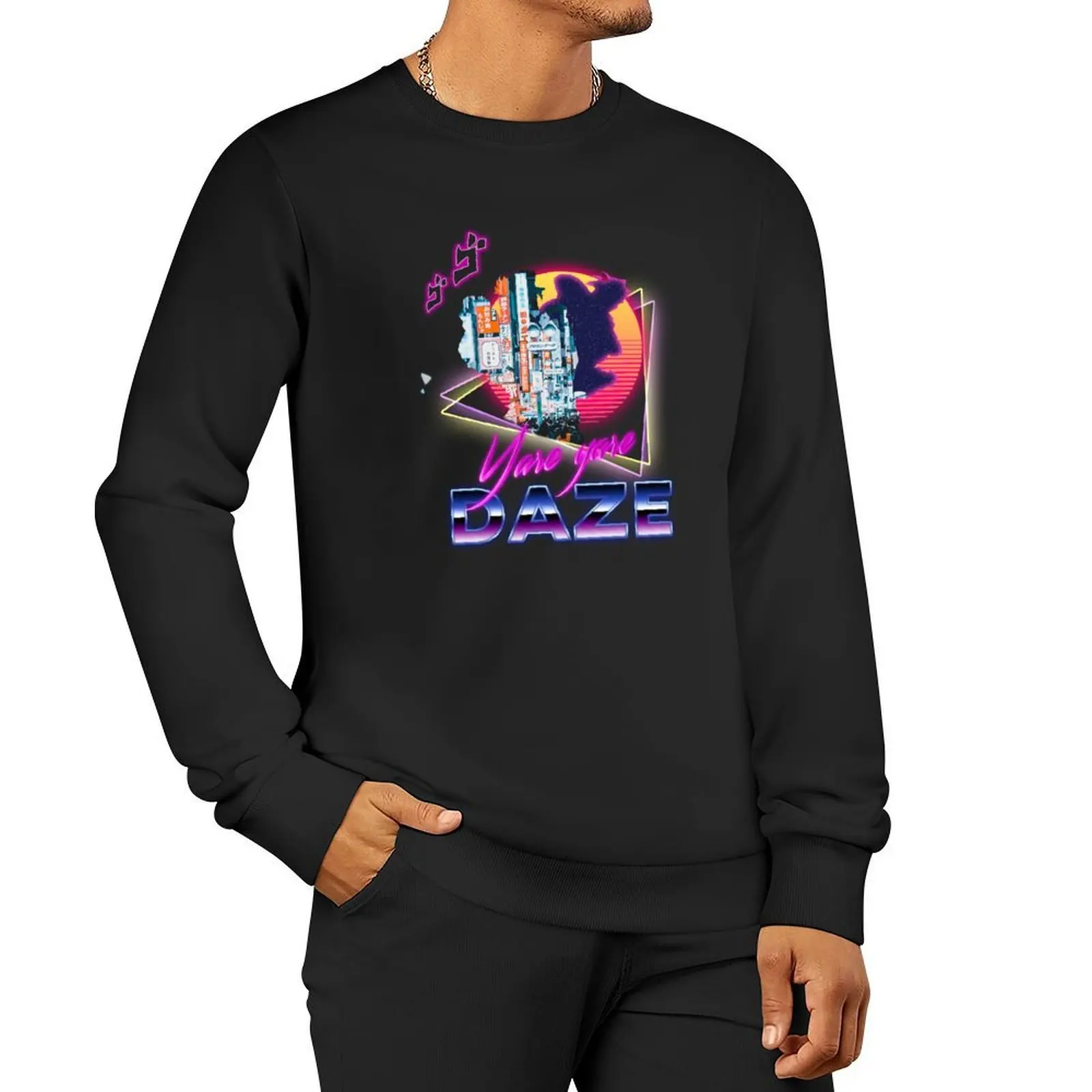 Фото Забавный эстетический ретро Vaporwave Synthwave Yare Yare Daze Meme Quote пуловер осенняя мужская дизайнерская одежда толстовки оверсайз №5