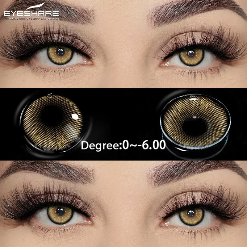 EYESHARE 1 пара/2 шт. линзы для близорукости цветные контактные линзы с рецептурными линзами натуральные коричневые линзы для глаз серые линзы для учеников ежегодно