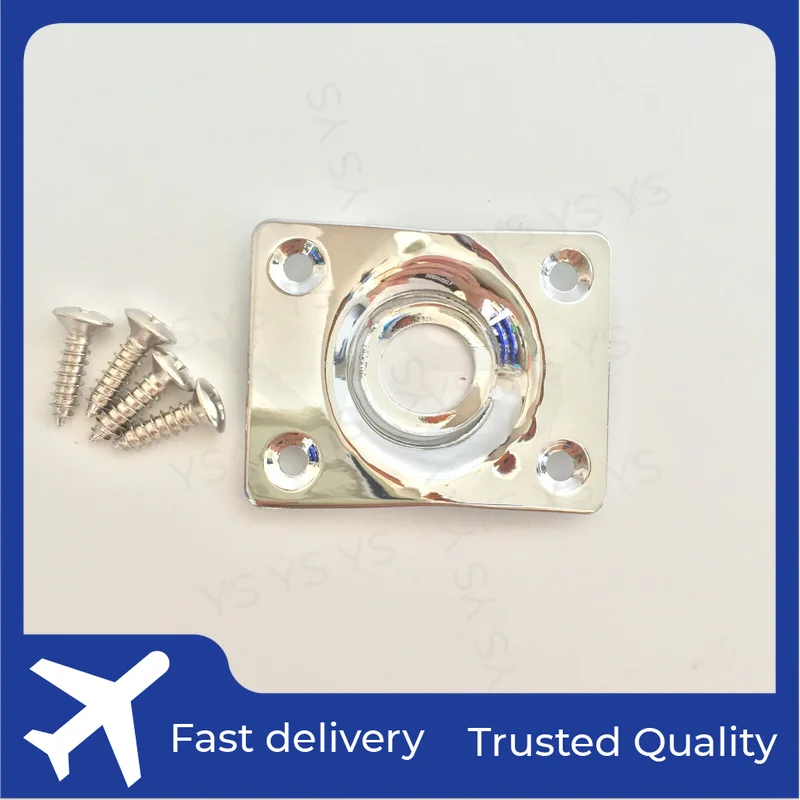 Фото Цилиндр Placa Conector Retangular Curvada Metal, 1/4 дюйма, пара гитарных элеристой Cromada. №3