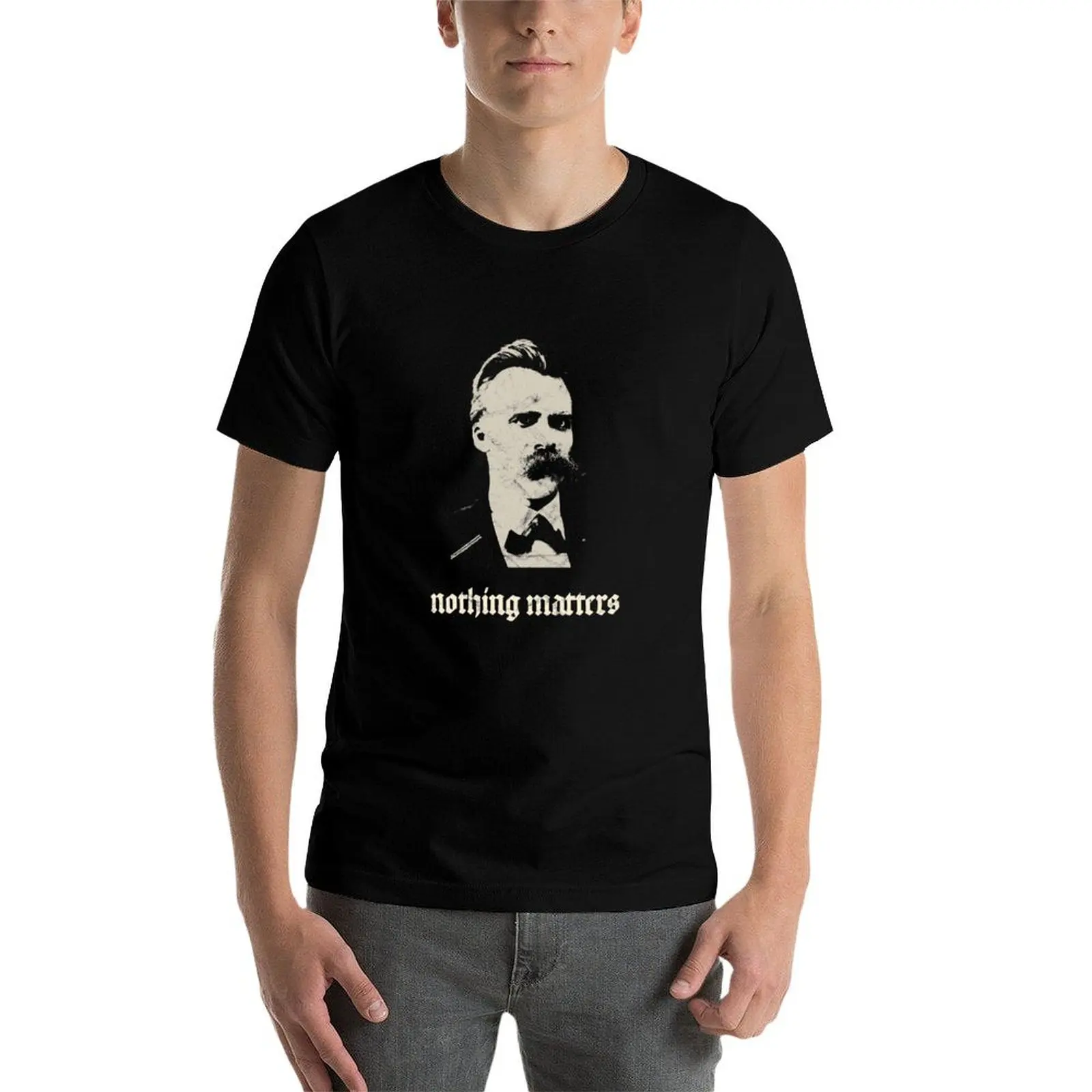 Фото Винтажная футболка Nietzsche Philosophy Nihilism Design Kant, винтажная рубашка с аниме, летние топы, мужские футболки высшего качества №4