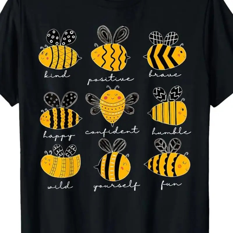 100 Сделано в США, 180 г, футболка Bee Kind Positive Brave Happy Confident Humble Teacher
