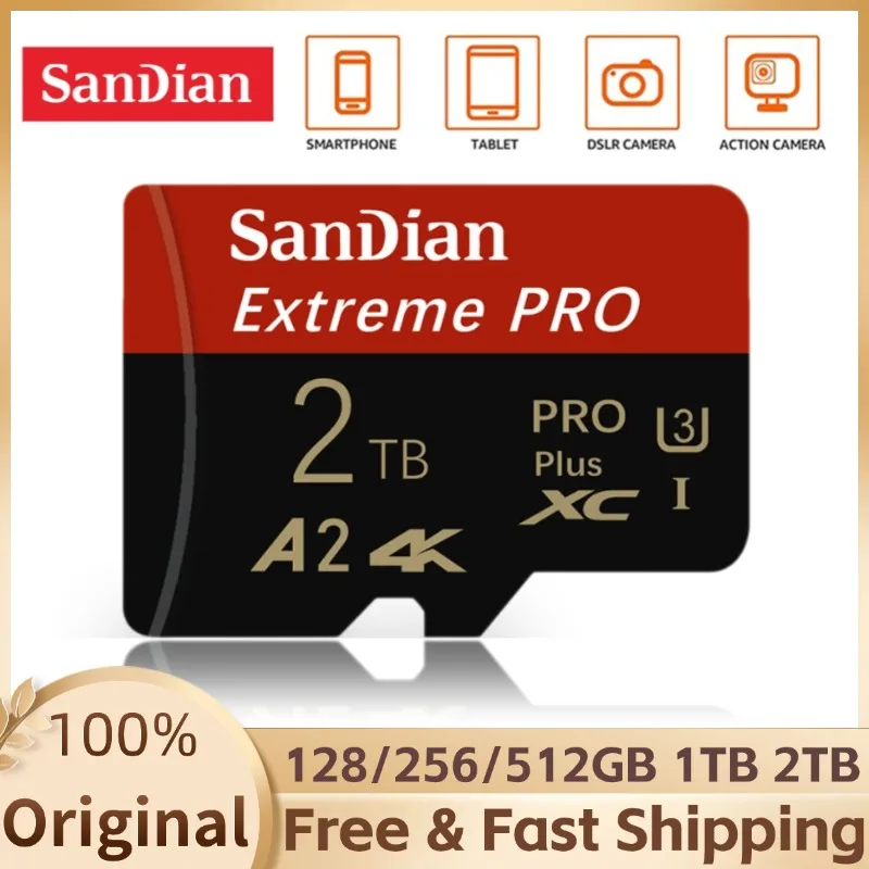 Карта памяти Smart Class10 2TB 512GB SD Read High Speed Smart HC Real Capacity 1TB MINI Micro TF Card cartao de memoria For UAV