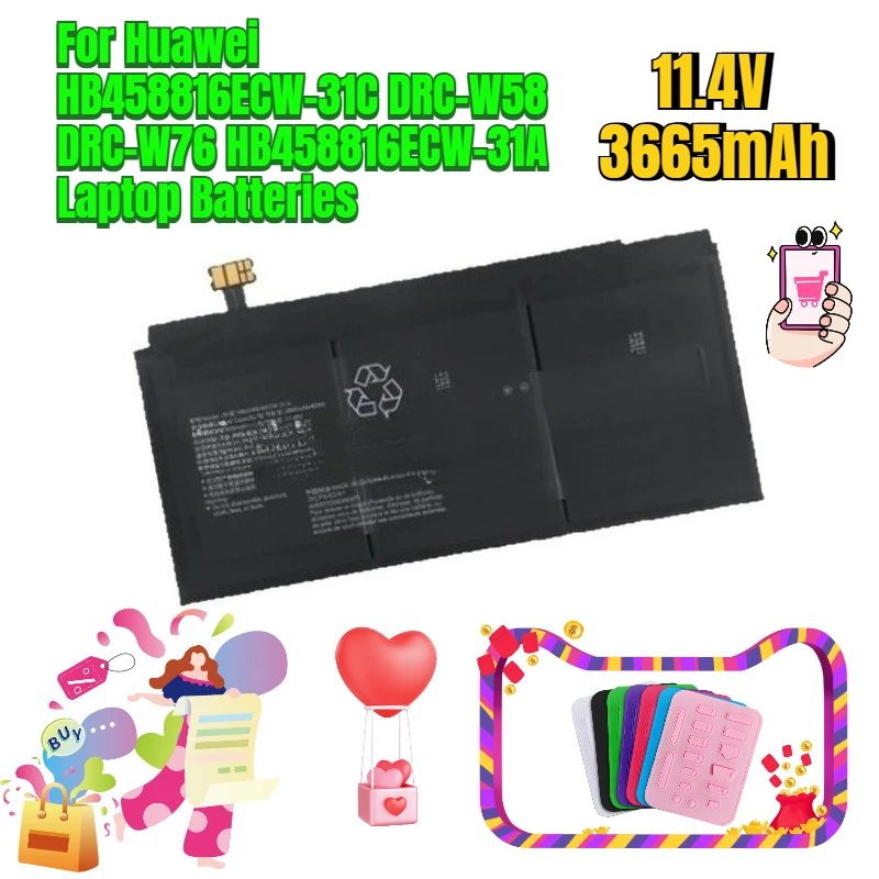 11,4 В 3665 мАч для Huawei HB458816ECW-31C DRC-W58 DRC-W76 HB458816ECW-31A Аккумуляторы для ноутбуков