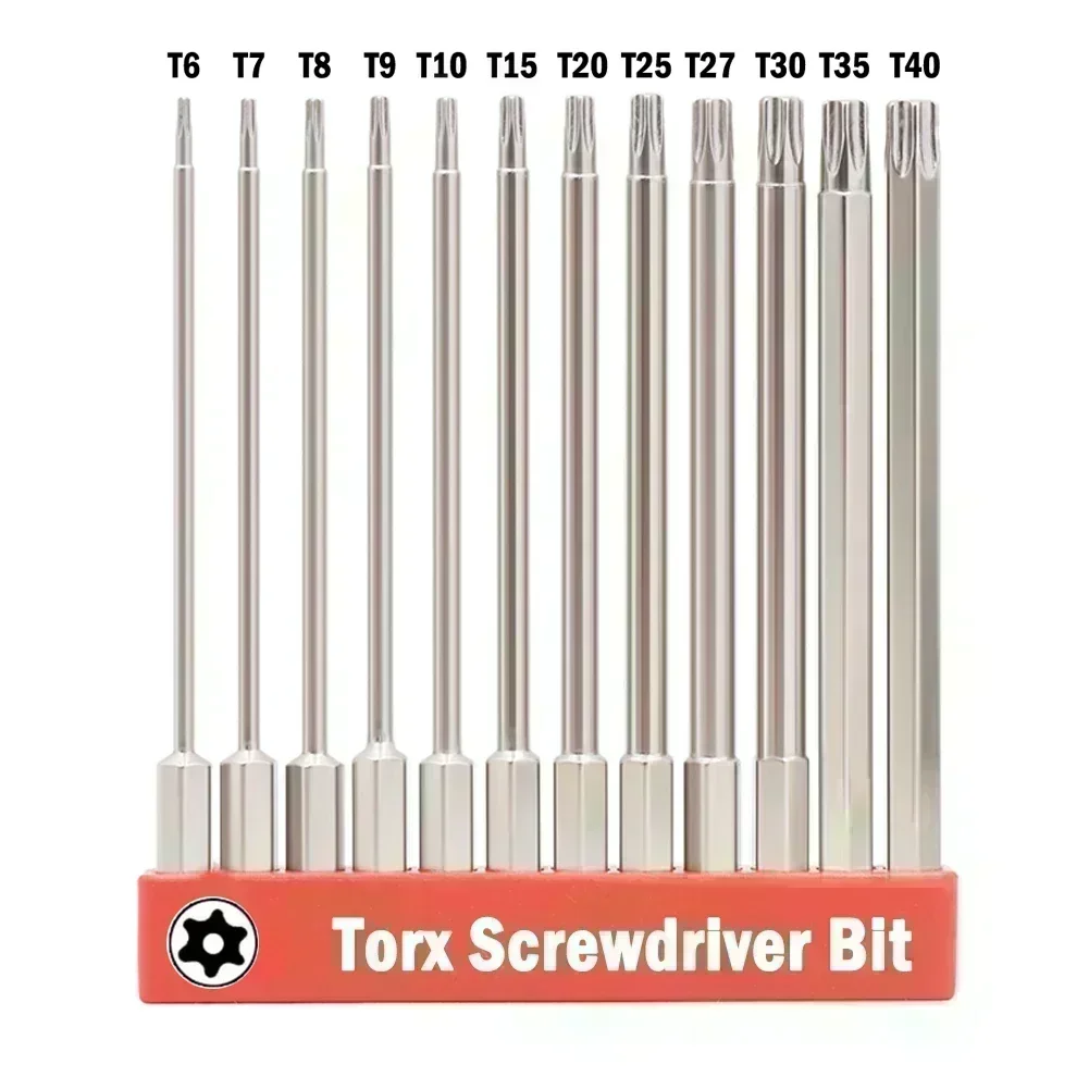 Фото 1 шт., полая отвертка Torx, 100 мм, 1/4 дюйма, шестигранный хвостовик T6-T40, головка для снятия винтов, электрическая дрель, детали инструментов для ручной отвертки №3