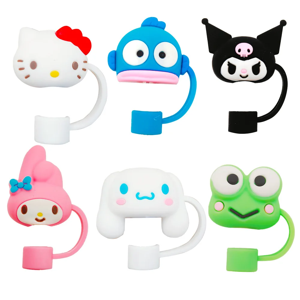 Пылезащитная Соломенная Шапка HelloKitty Sanrio, милая мультяшная силиконовая Соломенная Шапка Sanrio Cinnamoroll, украшение для чашки Kuromi, реквизит в подарок
