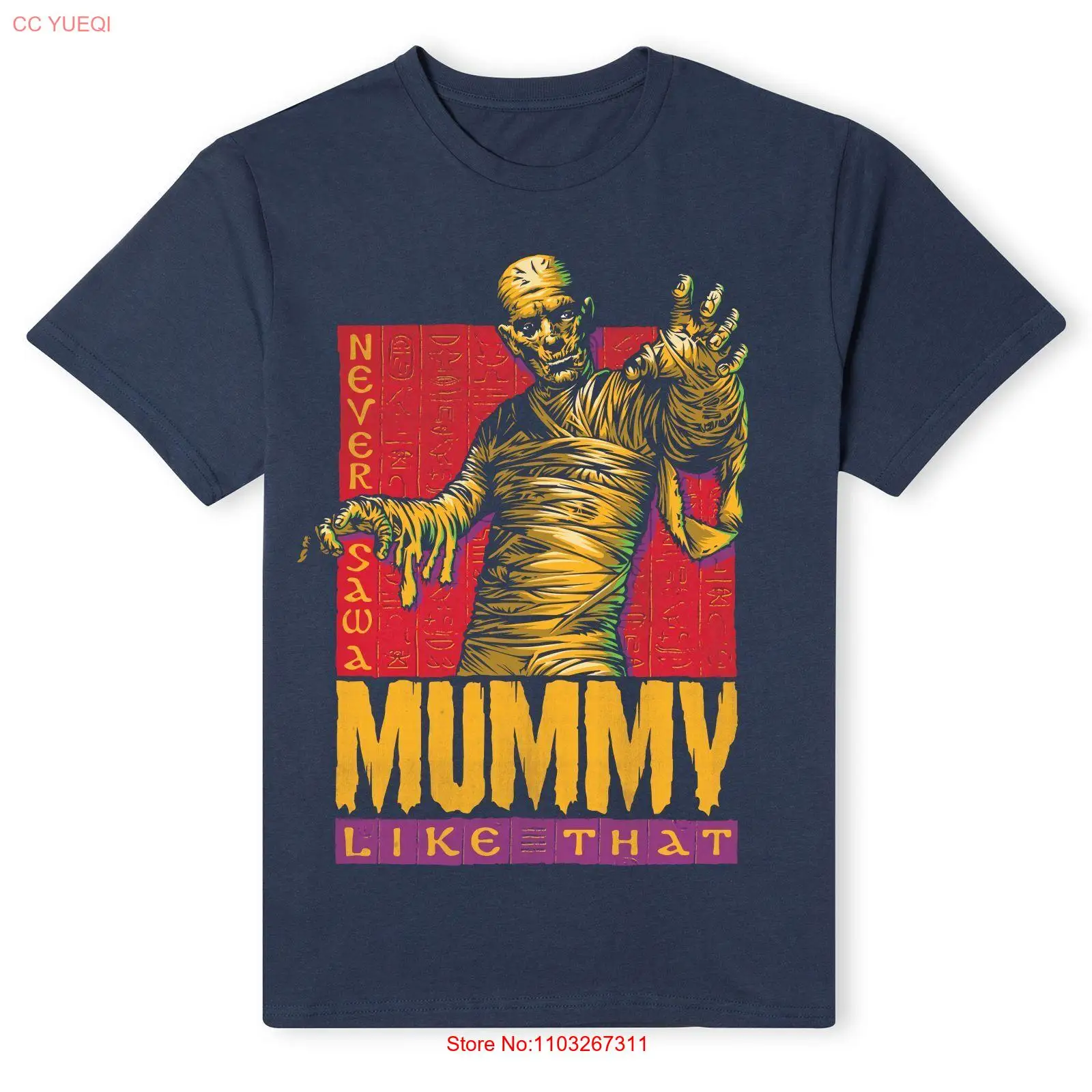 Официальная ретро-футболка Universal Monsters The Mummy — темно-синяя