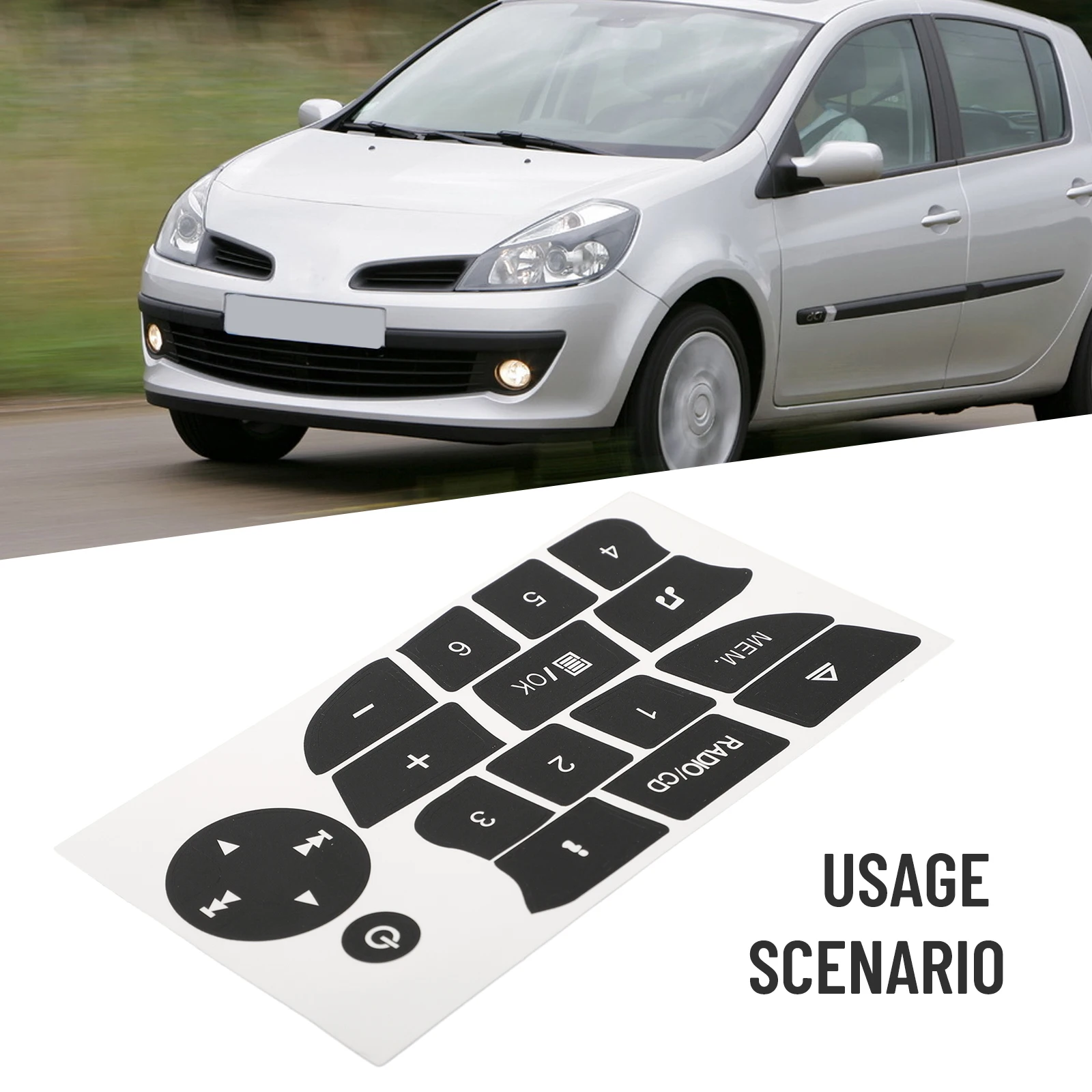 Фото Виниловая кнопка-наклейка для Renault Clio 2009-2011, Renault Megane 2009-2011 №4