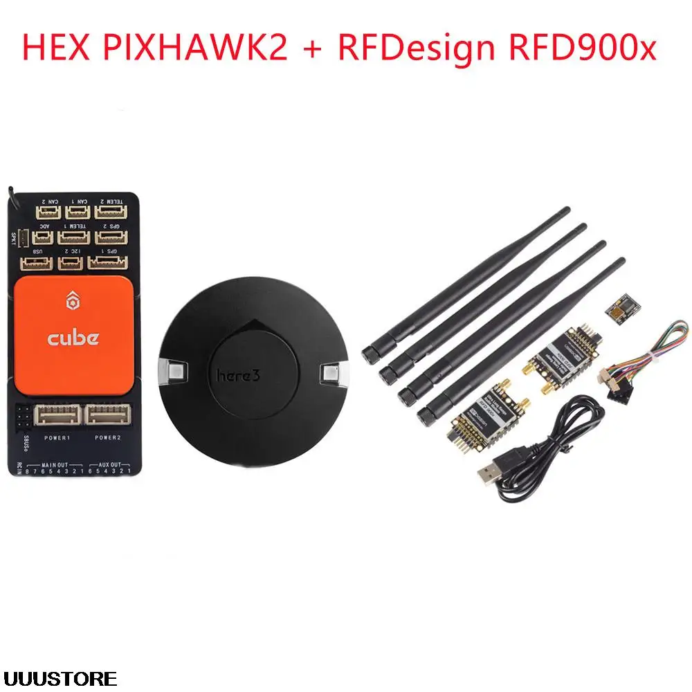 Полетный контроллер HEX PIXHAWK2 H7, оранжевый куб, стандартный 3 GPS RFD900x, телеметрический комплект для радиоуправляемого дрона