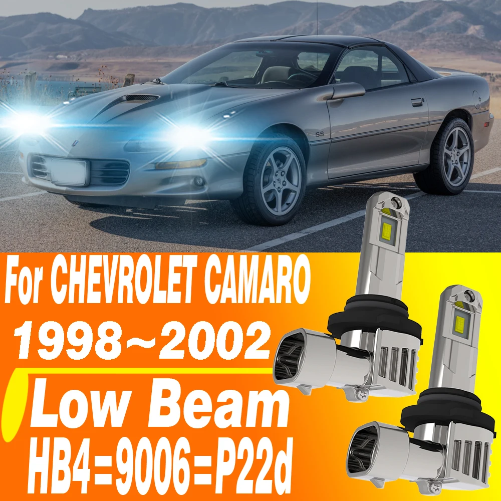 2 шт. HB4 9006 светодиодные фары Canbus P22d автомобильные ближние фары DRL противотуманные фары турбодиодные лампы 12 В 55 Вт для CHEVROLET CAMARO 1998 ~ 2001