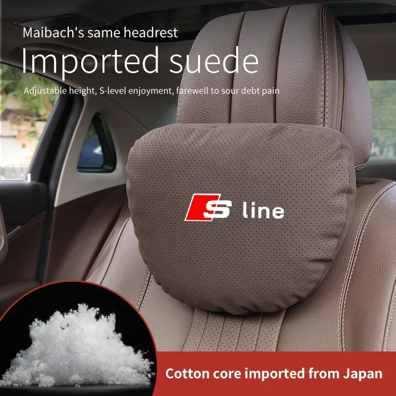 Car Headrest Neck Support Seat Lumbar Cushion Neck Pillow For Audi S Line A3 A4 A5 A6 A7 A8 S3 S4 S5 S6 Q3 Q5 Q7 Q8 RS3 RS4 RS5