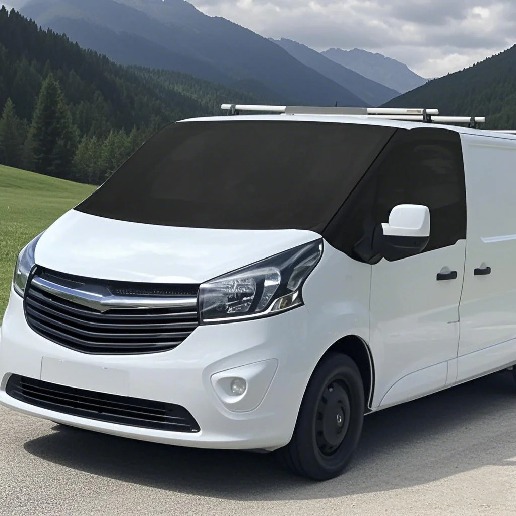 Фото Чехол на лобовое стекло автомобиля, черный для Vauxhall Vivaro для Nissan Primastar, глухая обертка, морозная шторка, внешние солнцезащитные козырьки на лобовое стекло №2