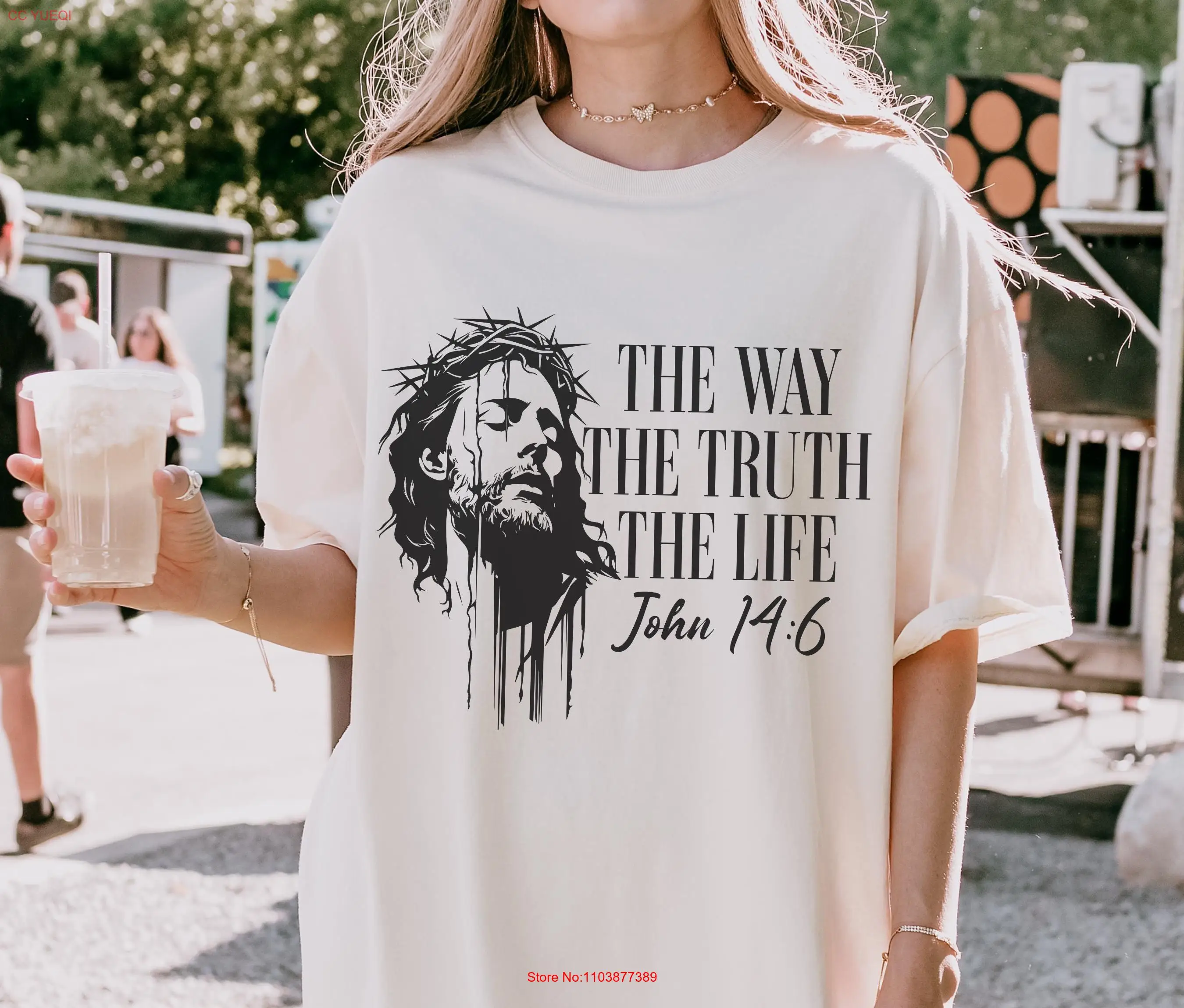 Женская футболка с изображением Иисуса The Way Truth Life, христианская одежда в стиле ретро с длинными или короткими рукавами