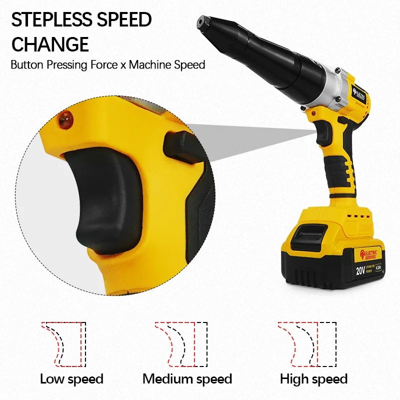 Фото Электрическая богиня для Dewalt, аккумулятор 20 В, бесщеточный 3,2-4,8 мм, электрический заклепочный пистолет, беспроводной пистолет для заклепок и гаек, автоматическая машина для заклепок №4