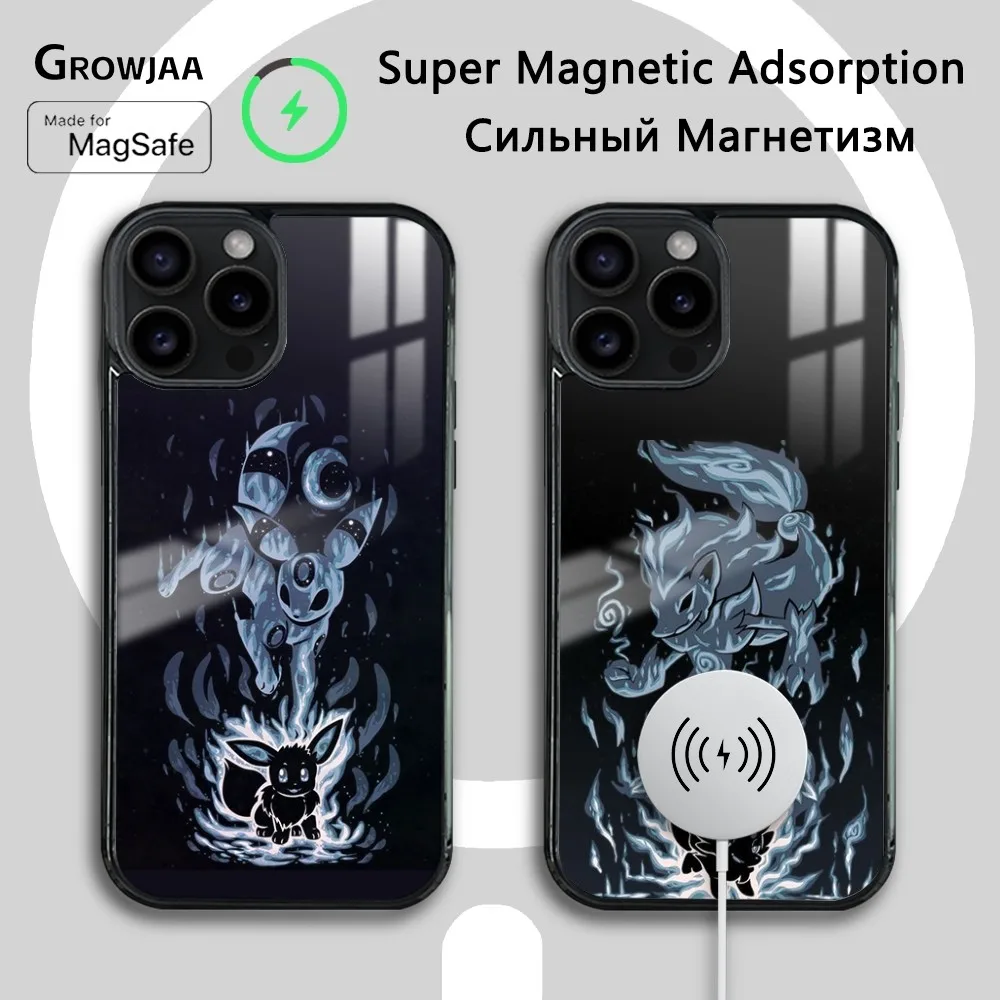 Чехол для телефона Pokemon Gengar Mewtwo для iPhone 16 15 14 13 12 11 Pro Max Plus Mini, новый зеркальный Беспроводной магнитный чехол Magsafe